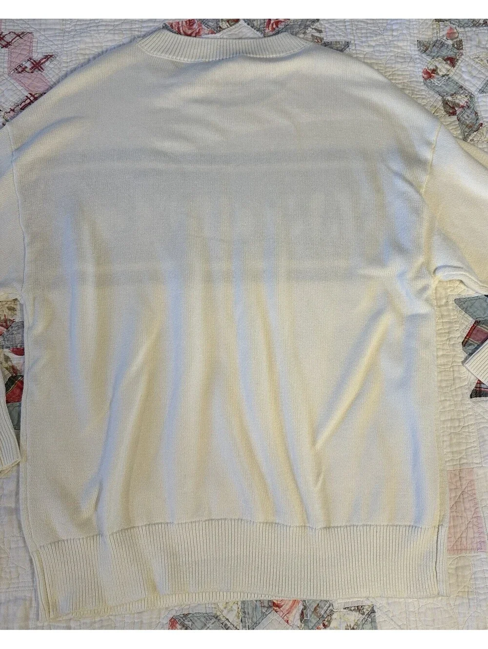 NWOTS Moonrise Nantucket White Knit Sweater Oversized Coastal Preppy Varsity Med